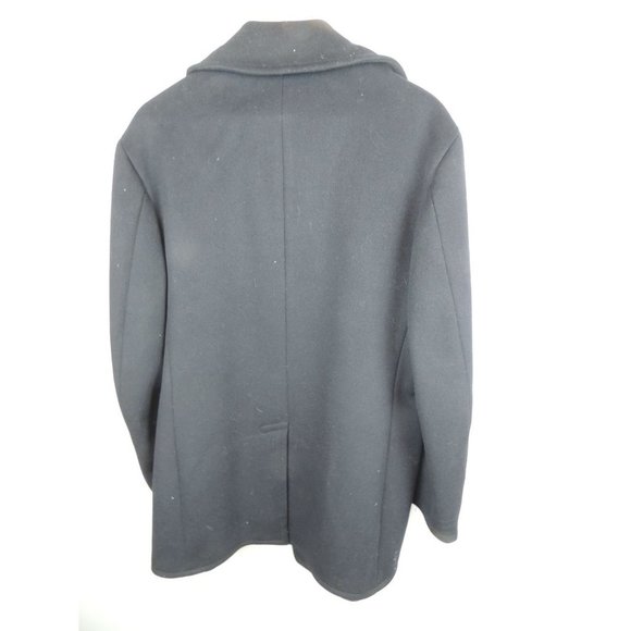 Navy Wool Pea Coat navy Blue Mens size 40R - Picture 3 of 5